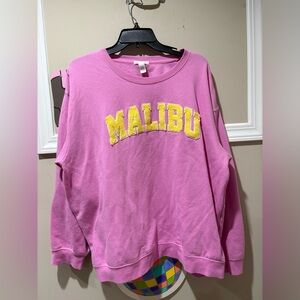 Full Tilt Pink and Yellow Malibu Sweater